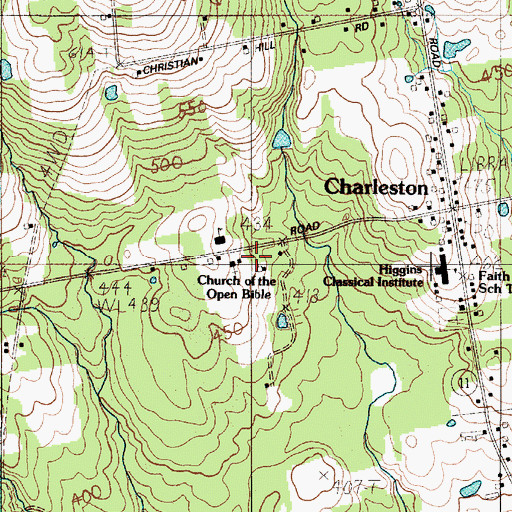 Topographic Map of Church of the Open Bible, ME