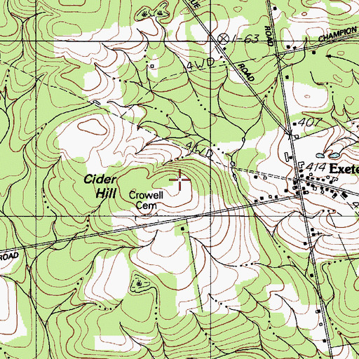 Topographic Map of Cider Hill, ME