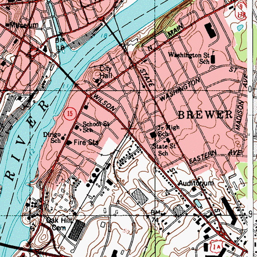 Topographic Map of Clewley Museum, ME