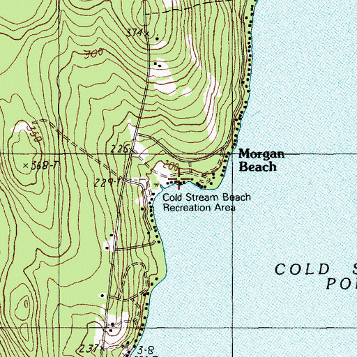 Topographic Map of Cold Stream Beach Recreation Area, ME