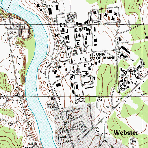 Topographic Map of Colvin Hall, ME