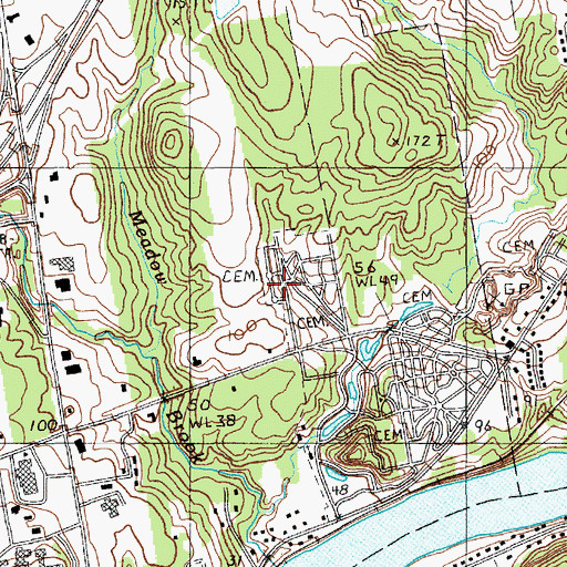 Topographic Map of Congregation Beth Israel Cemetery, ME