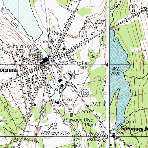 Topographic Map of Corinna Elementary School, ME