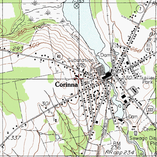 Topographic Map of Corinna Junior High School, ME