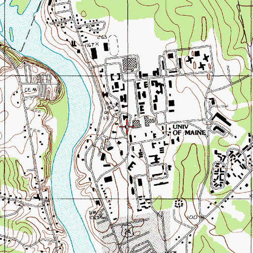 Topographic Map of Cyrus Pavilion Theatre, ME