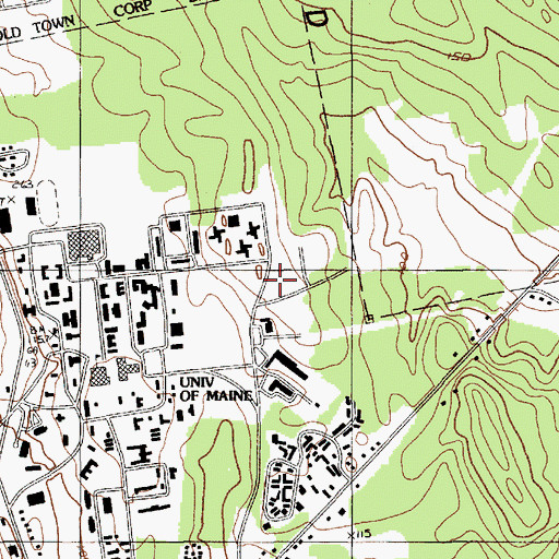 Topographic Map of DTA Village, ME