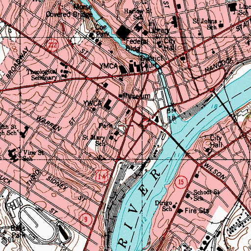 Topographic Map of Davenport Park, ME
