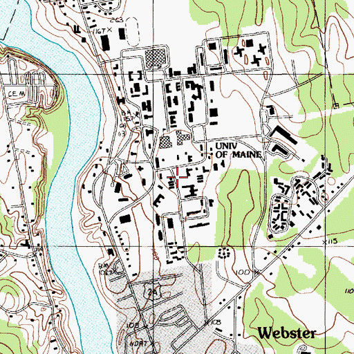 Topographic Map of Deering Hall, ME