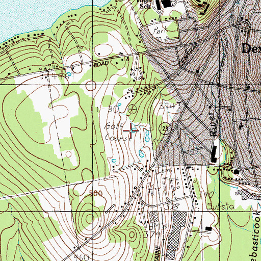 Topographic Map of Dexter Municipal Golf Course, ME