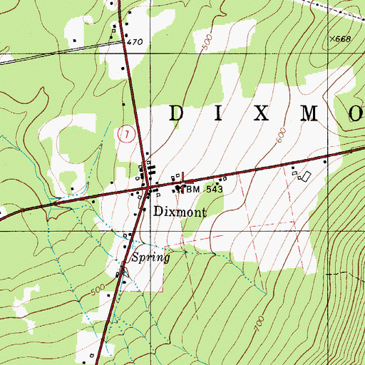 Topographic Map of Dixmont Corner Church, ME