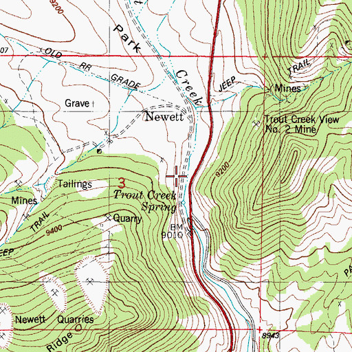 Topographic Map of Trout Creek Spring, CO