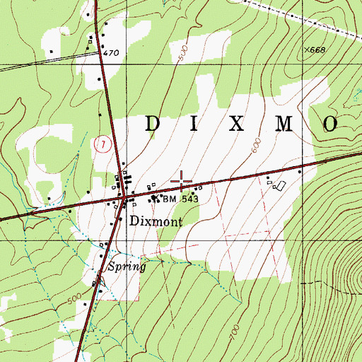 Topographic Map of Dixmont Post Office, ME
