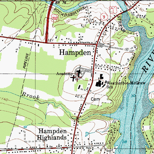 Topographic Map of Earl C McGraw School, ME