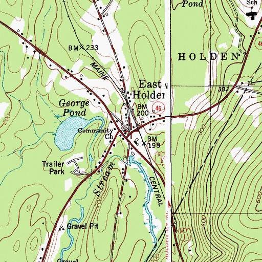 Topographic Map of East Holden Community Church, ME