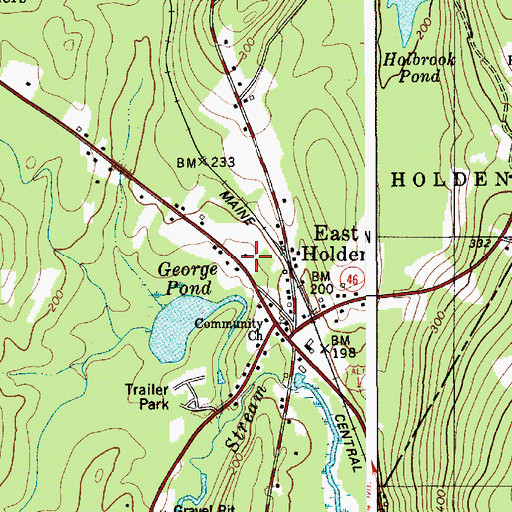 Topographic Map of Holden Post Office, ME