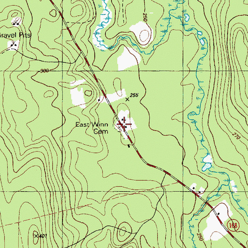 Topographic Map of East Winn Cemetery, ME
