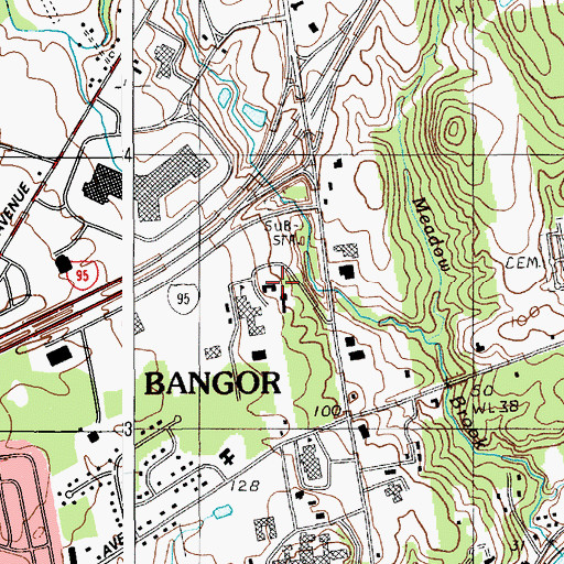 Topographic Map of Eastern Maine Community College Library, ME