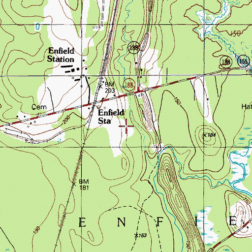 Topographic Map of Enfield Station Elementary School, ME