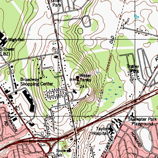 Topographic Map of Essex Street Recreation Area, ME
