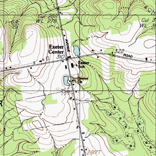 Topographic Map of Exeter Church, ME