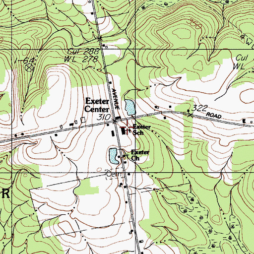 Topographic Map of Exeter Consolidated School, ME