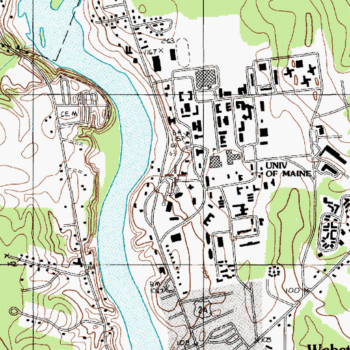 Topographic Map of Fernald Hall, ME