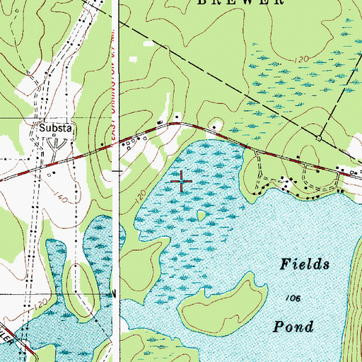 Topographic Map of Fields Pond Settlement, ME