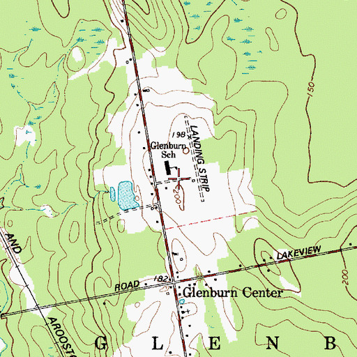 Topographic Map of Glenburn Library, ME