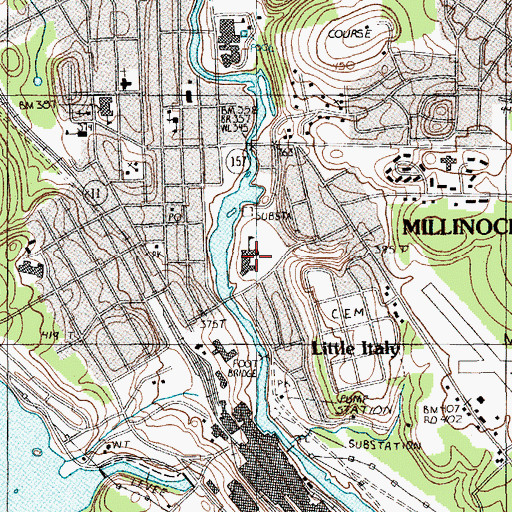 Topographic Map of Granite Street Elementary School, ME