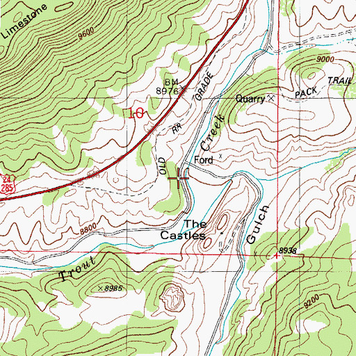 Topographic Map of Castle Rock Gulch, CO