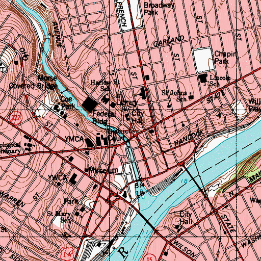 Topographic Map of Hamlin Mall, ME