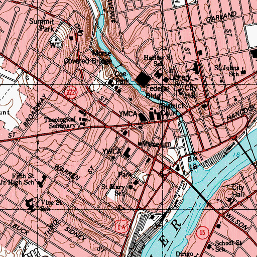 Topographic Map of Hammond Street Congregational Church, ME