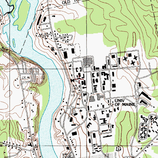 Topographic Map of Hancock Hall, ME