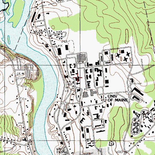 Topographic Map of Hart Hall, ME