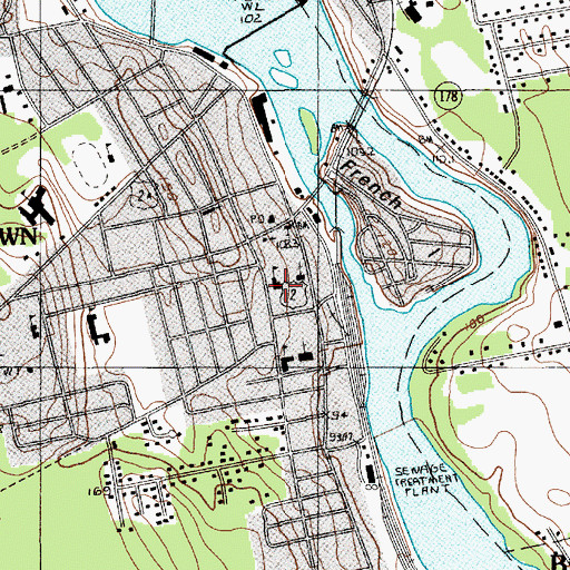 Topographic Map of Helen Hunt School, ME