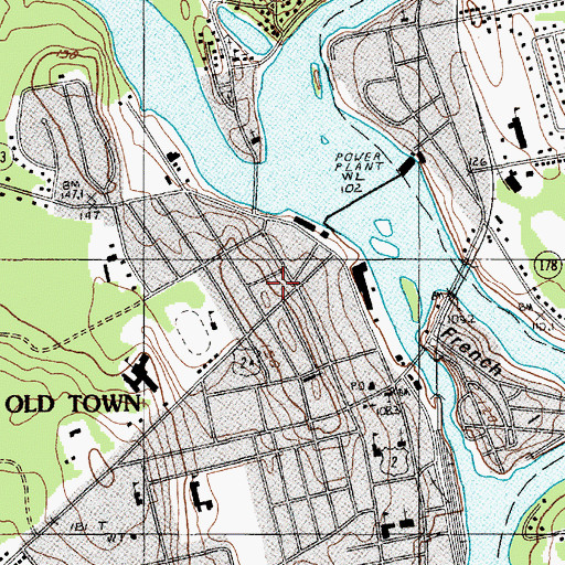 Topographic Map of Herbert Gray School, ME