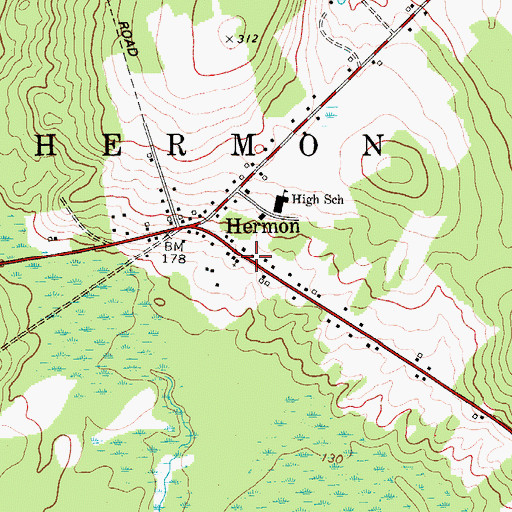 Topographic Map of Hermon Baptist Church, ME
