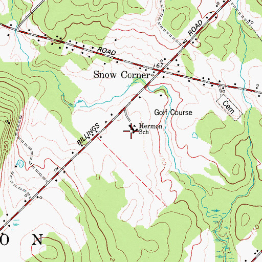 Topographic Map of Hermon Creative Playground, ME