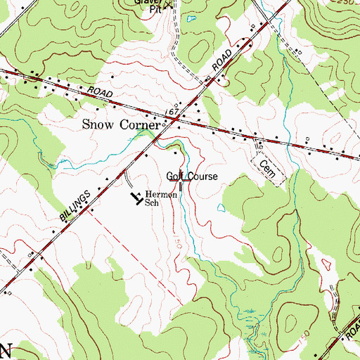 Topographic Map of Hermon Meadows Golf Club, ME