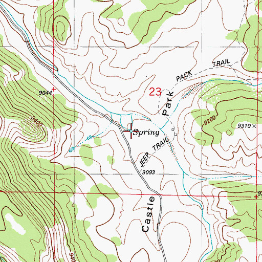 Topographic Map of Castle Park, CO