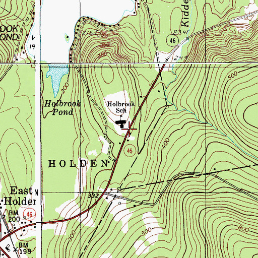 Topographic Map of Holbrook School, ME