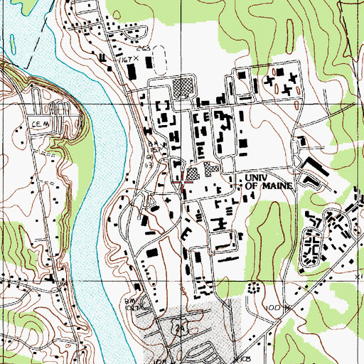 Topographic Map of Holmes Hall, ME