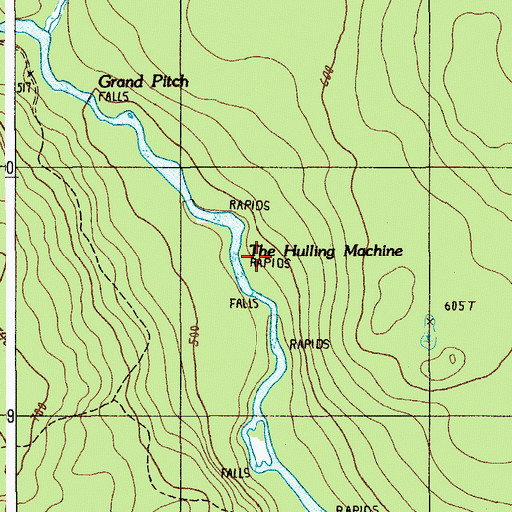Topographic Map of The Hulling Machine, ME