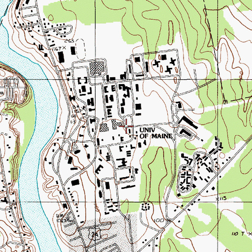 Topographic Map of Hutchins Concert Hall, ME