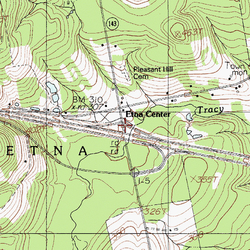 Topographic Map of Interchange 42, ME