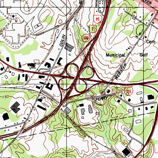 Topographic Map of Interchange 45, ME