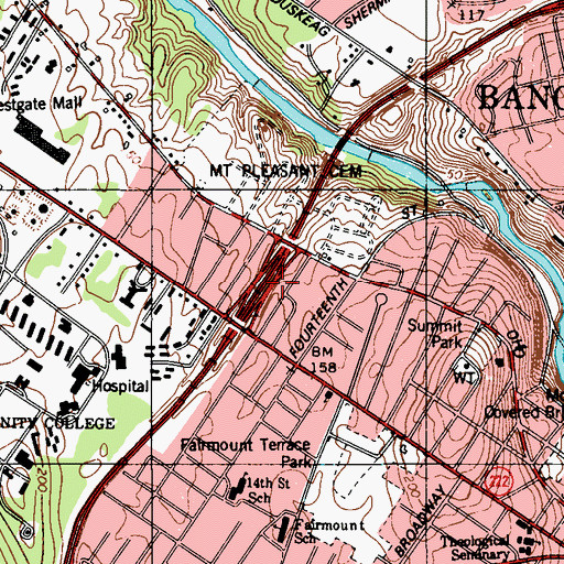 Topographic Map of Interchange 47, ME
