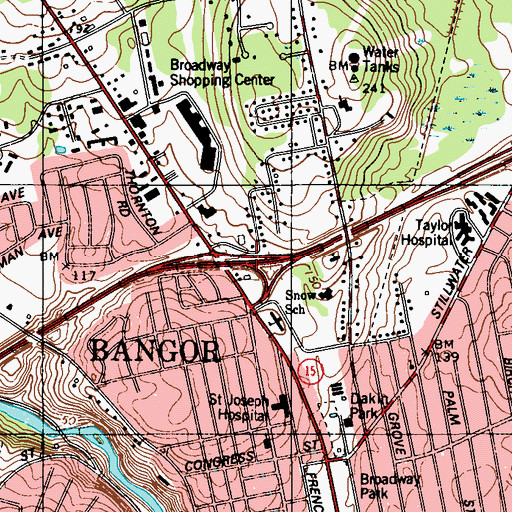 Topographic Map of Interchange 48, ME