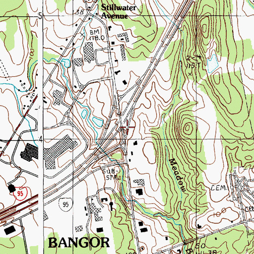 Topographic Map of Interchange 49, ME