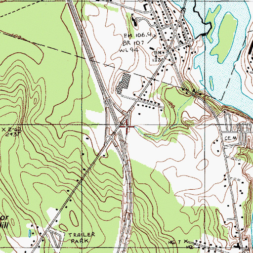 Topographic Map of Interchange 51, ME